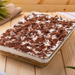 Банофи пай с бисквитен кръмб, дулче ди лече, шоколад и пресни банани(200гр)