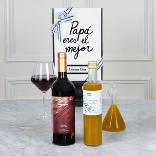 Caja Aceite & Vino Para El Padre Más Exquisito