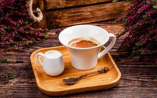 Кава Американо з молоком велике (240мл)