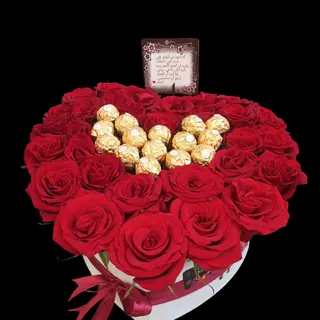Box Floral Avec Chocolat 
