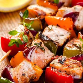 Espetada de  Lombo de Salmão + Sopa 