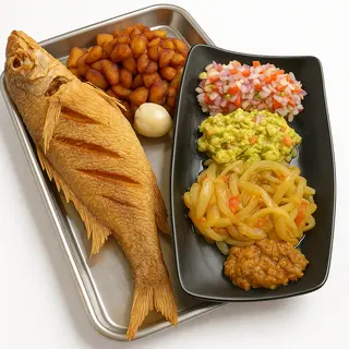 Poisson Sosso Frit + Un Accompagnement