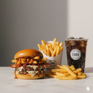 Special hamburger fries menù