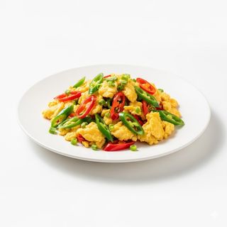 Peperoni saltati con uovo 辣椒炒蛋