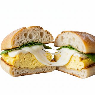 Panino con uova e mozzarella