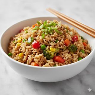 Arroz salteado con verduras (vegetariano)