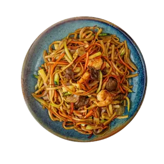 tallarines fritos con tres delicias