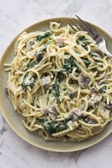 Spinach and mushroom Tagliatelle