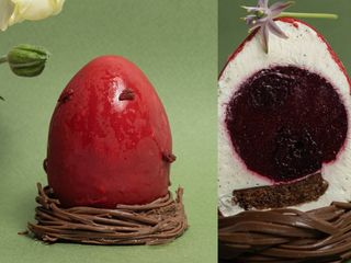 Десерт Яйце Вишня-ваніль