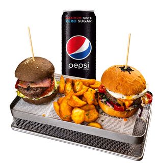 Duo burger Jing Jang +  Pepsi Max 033l