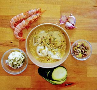 Raviolo de gambas