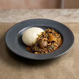1 Plate of ogbono Soup With Swallow and Protein
