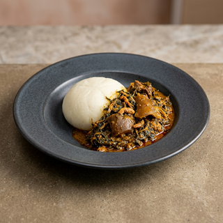 1 Plate of ogbono Soup With Swallow and Protein