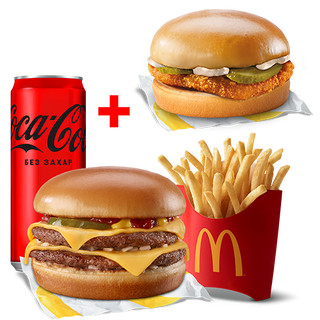 ДВОЕН ЧИЙЗБУРГЕР МАКМЕНЮ™ + ПИЛЕШКИ БУРГЕР