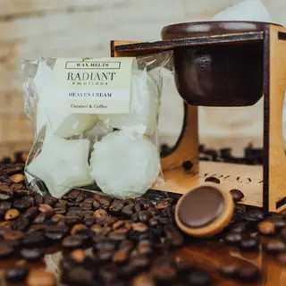 Wax Melts cu Candela - Caramel & Coffee