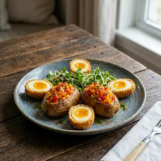 EGG COATED POTATOES