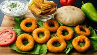 Panirane lignje sa wedges krompirom grand obrok