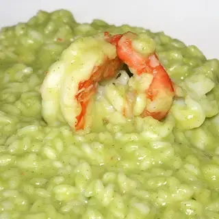 Risotto gamberi e pesto