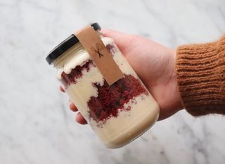 Bolo no pote Red Velvet com Mascarpone