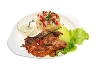 Порция с пилешка пържола (480г)