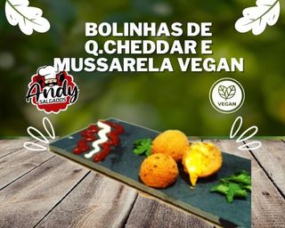 6 Bolinhas de Queijo Cheddar e Mussarela Vegan