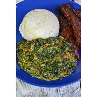 Creamy managu + ugali or mokimo