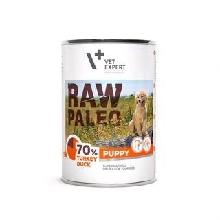 Hrana umeda caini, Raw Paleo Puppy, cu carne de curcan+rata 400 g