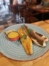 Филе от лаврак на плоча с гриловани зеленчуци(350г)