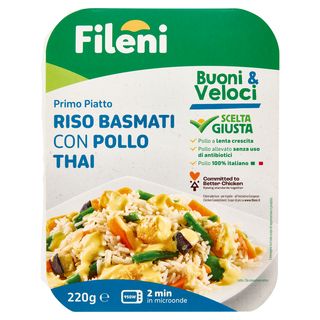 Fileni Buoni & Veloci Primo Piatto Riso Basmati con Pollo Thai 0,220 kg