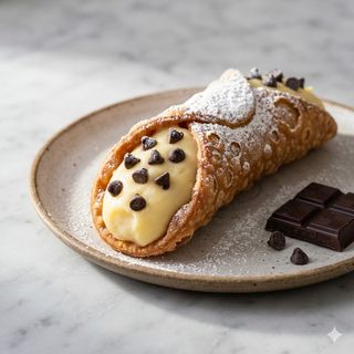 Cannolo di crema con cioccolato