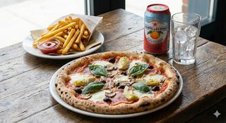 Menu pizza capricciosa, patatine e bibita a scelta