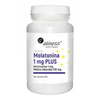 Melatonina 1mg Plus melisa lekarska 150 mg 100 tabletek Aliness