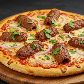 Mutton Sheek Kebab Pizza