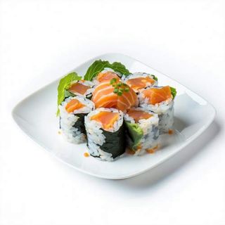 88. Roll Preparado De Arroz Con Lechuga Y Salmón (8 Uds.)