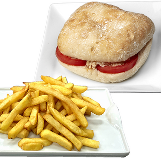 Chapata de Pollo con Pimientos y Patatas Fritas