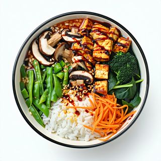Bimbimbap al estilo coreano, vegano