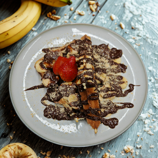Chocolate & banana pancakes