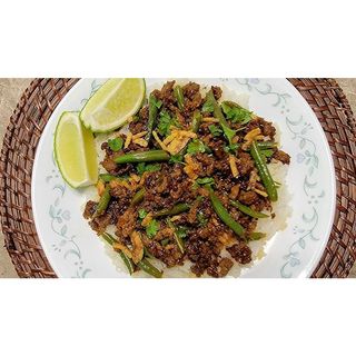Dry Chili Shredded Beef With French Beans