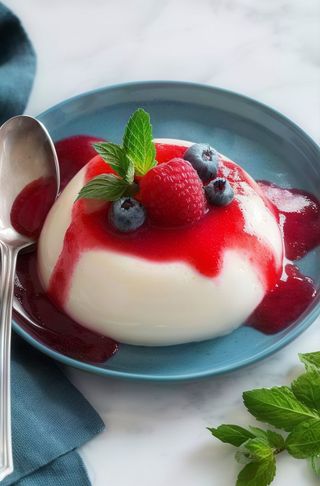 Panna Cotta Au Coulis De Framboise
