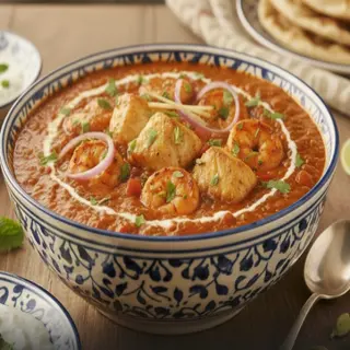 Gambas y pescado