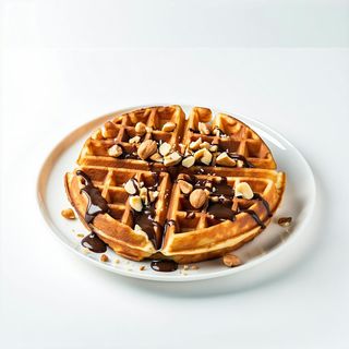 Waffle con Nutella e granella di nocciole