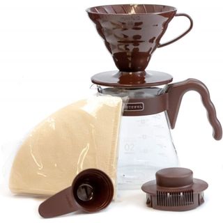 Hario Coffee Brewing Kit V60 Plastic Brown