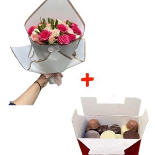 Grand bouquet avec ballotin 200g bonbon chocolat 
