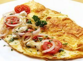 Omelette Oignon, Tomate