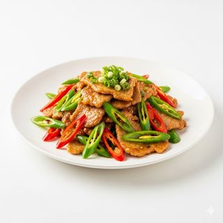 Carne saltata con peperoncini 辣椒炒肉