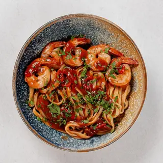 Linguine con gamberi