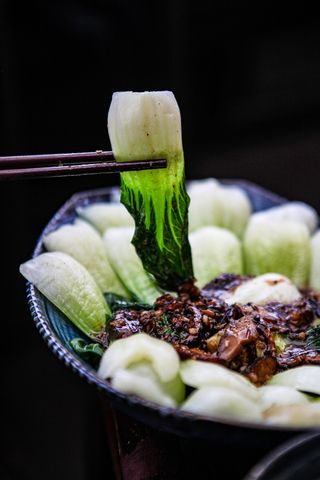 Bok choi w sosie grzybów