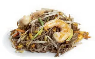 176. Spaghetti soba ai gamberi