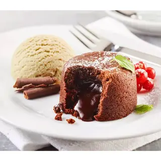 Lava cake cu inghetata de vanilie