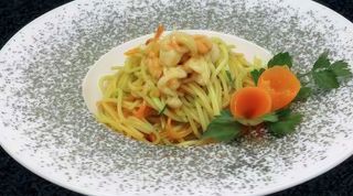 63 Spaghetti con gamberi